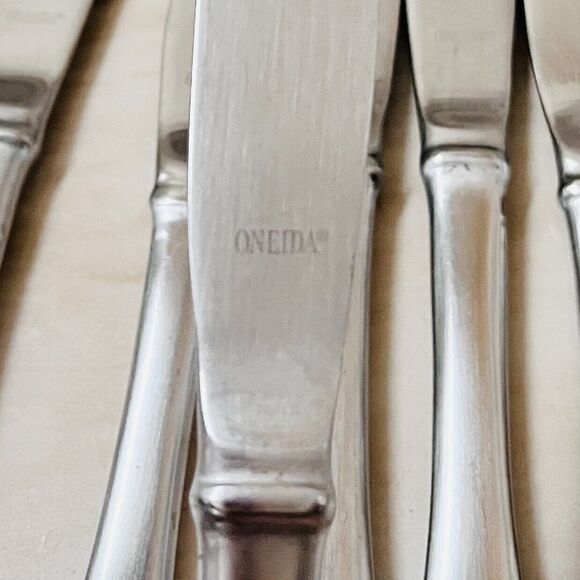 6pc ONEIDA Jackson Dinner Knife Stainless Plain Satin Frost Flatware Replacement - Picture 2 of 7